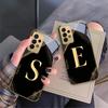 Luxurious emblem letters For Samsung A 01 52S A04 A05S A10 A12 13 22 23 24 36 42 M02 Note 10 20Ultra 8 9 Golden glass phone case