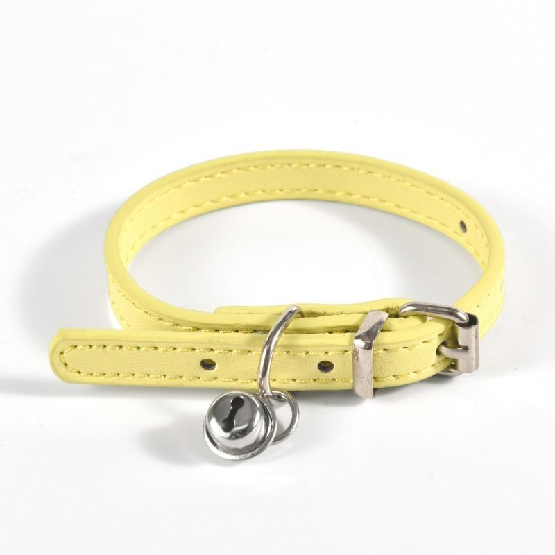 Pet Collar Large Dog Chain Waterproof and Wear-resistant Dog Cat Collar PU Leather Medium and Small Dog Bell Collar