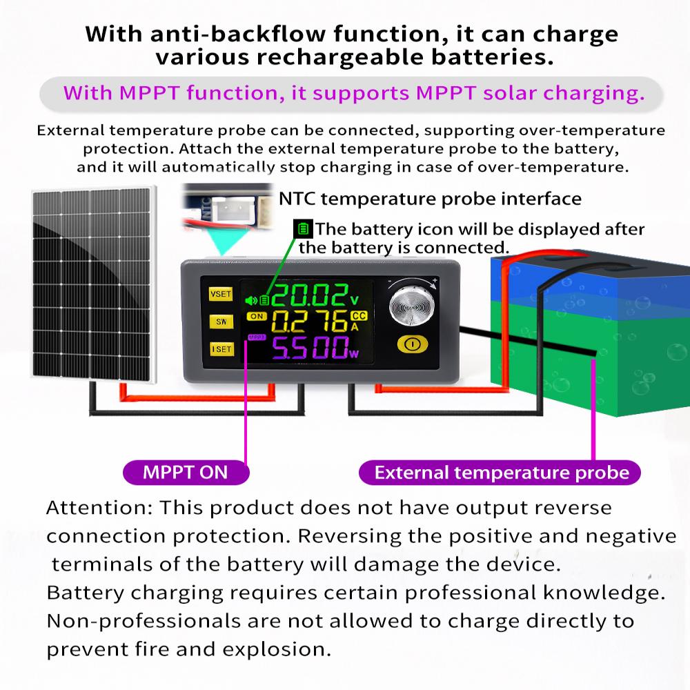 SK60 5A MPPT CC CV Power Supply Voltage Regulator WiFi RS485 Modbus Buck Boost Converter Solar Charging Module