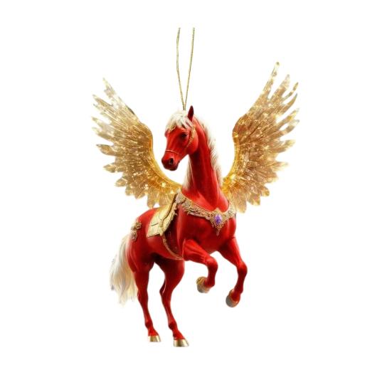 Horse Pendant 2D Acrylic Realistic Horse Decoration Christmas Ornament with Hanging Loop Equestrian Lovers Holiday Decor