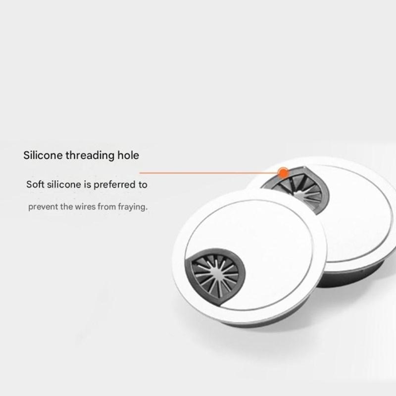 ABS Cord Hole Cover For Office Desk Wire Organization Modern Cable Management Desk Grommet For Neat Work
