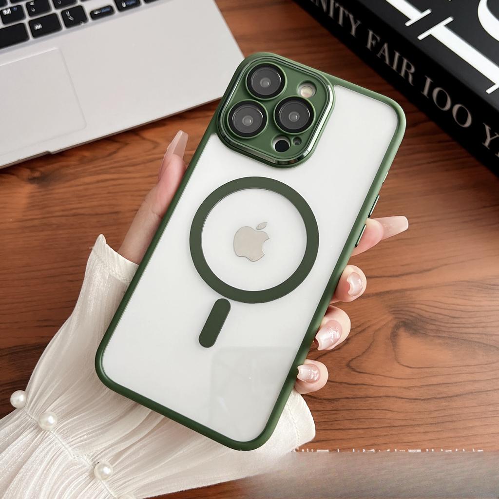 IPhone 16 Crystal Magnetic Case Applicable To Apple 15 Promax Hardware Lens Ring 14 Anti-fall Cover