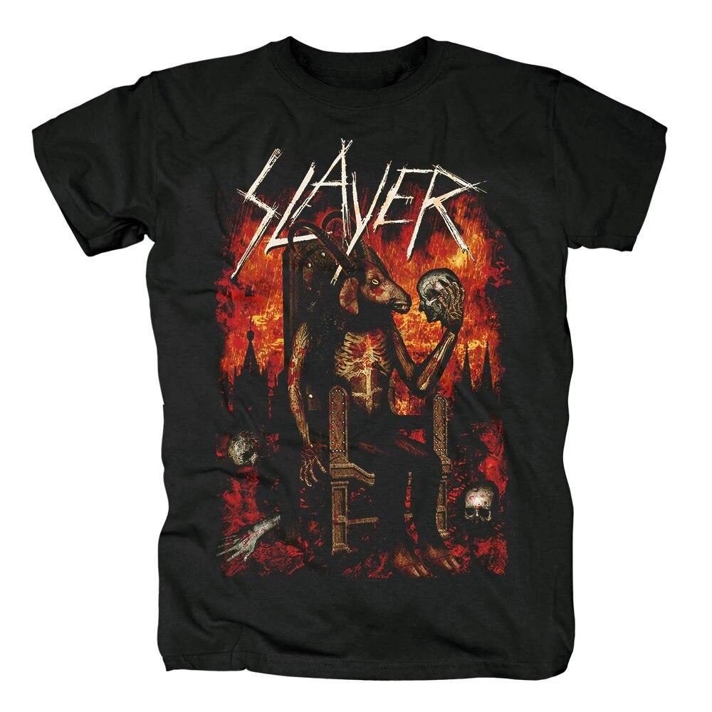 Vintage Slayer Show No Mercy T Shirt Unisexs Fashion Short Sleeve Tshirt Harajuku Streetwear Hip Hop Cotton T-Shirt Tee Tops