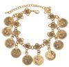 Party Hippy Boho Beach Turkish Jewelry Gold Color Coin Vintage Bohemia Carved Coin Bracelets Bangles for Woman Pulseras