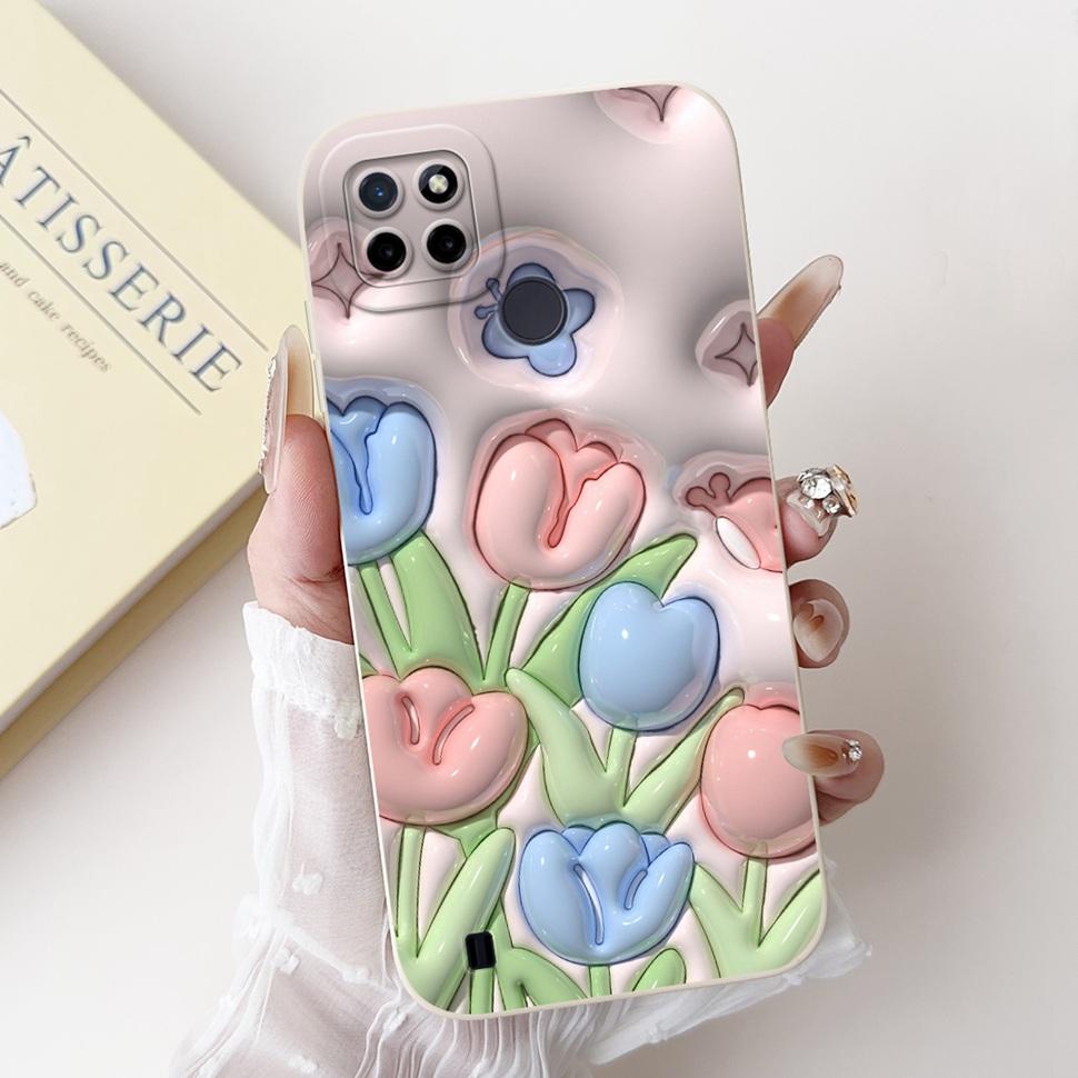 For Realme C21Y Case Luxury Painted Cover  RMX3261 RMX3263 Soft Silicone Phone Case For Realme C 21Y C21Y Coque TPU Back Cover