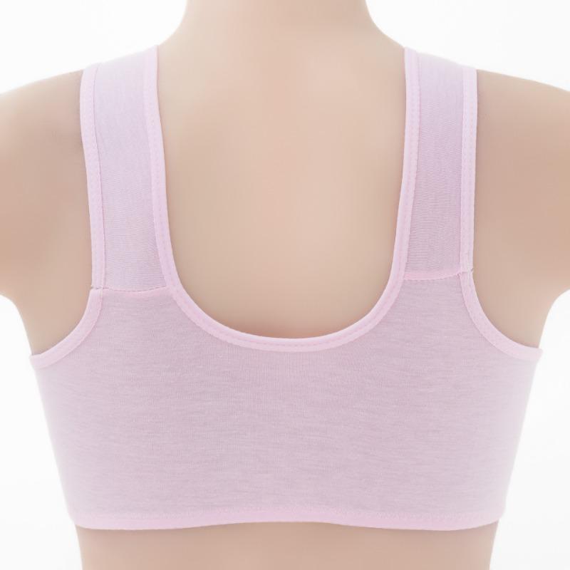 Printed Underwire Cotton Underwear Without Steel Ring Front Opening Buckle Lightweight Breathable Mom's Wide Shoulder Strap Vest Simple Casual