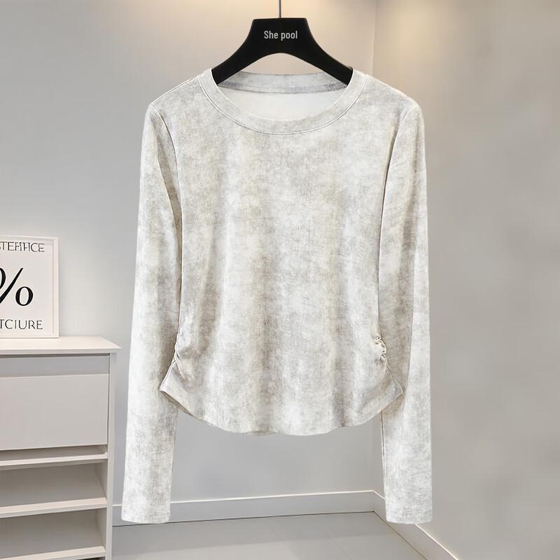 Her Pool Women s Pleated Tie-Dye Long Sleeve T-Shirt L