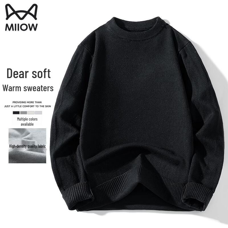 MiiOW Men s Casual Warm Round Neck Knitted Sweater M