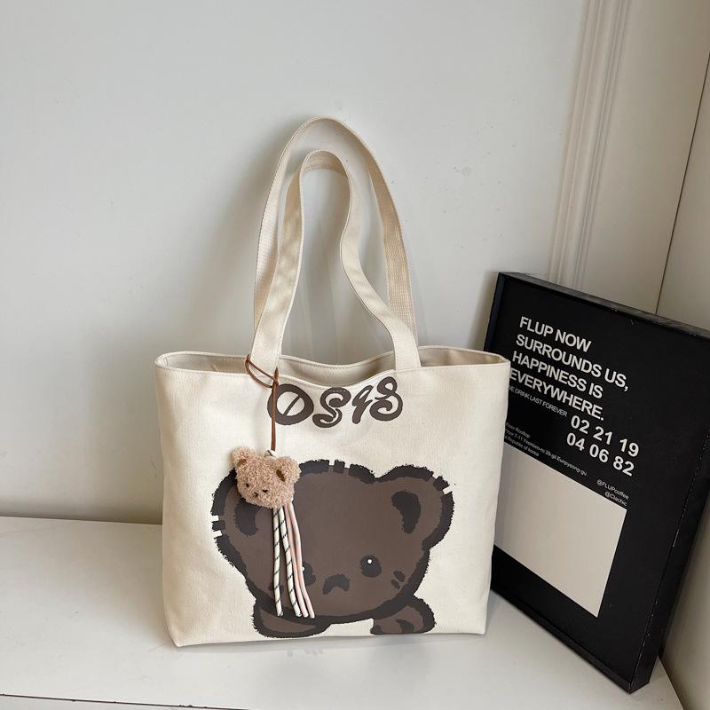 

Женская холщовая сумка-тоут, новая, на плечо, милая с принтом, большой вместимости, для студентов, для учебы, холщовая сумка-тоут большой вместимости