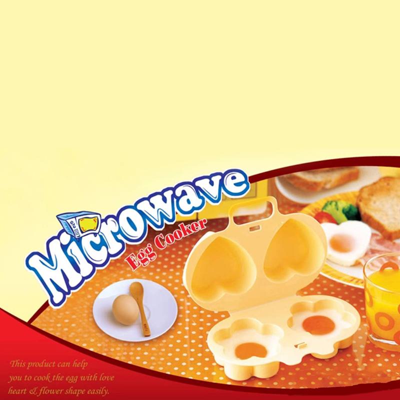 Mikrovlnný napařovač vajec (Květina + Srdce) Napařovací forma na vejce Forma na vařená vejce Mini Snídaně