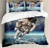 Cartoon Astronaut Galaxy Full Size Comforter Collections For Boys Girls Kids Bedroom Decor Star Bedding Collections Quilt Collection With Pillowcases