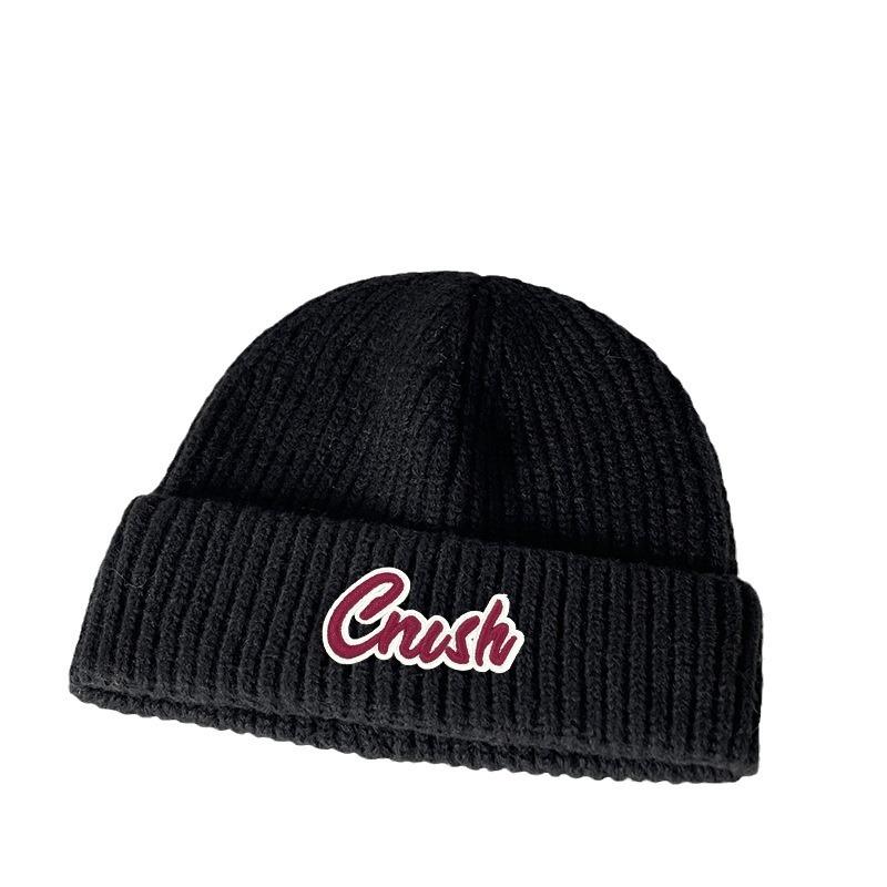 Woolen Hat Autumn and Winter New Style Label Letter Pullover Hat Men's Outdoor Warm Cold Hat Cold Protection Ear Protection Knitted Hat