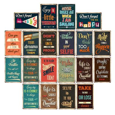 פתגם על החיים רטרו שלט מתכת בר דקור קירות משפחה וינטג' לוחות אמנות פוסטר 20x30 ס"מ