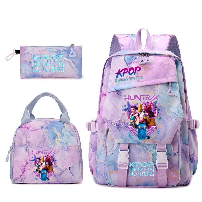 Kpop Witch Hunters Peripheral Printing Student Backpack Lunch Bag Pencil Case Three-Piece Set