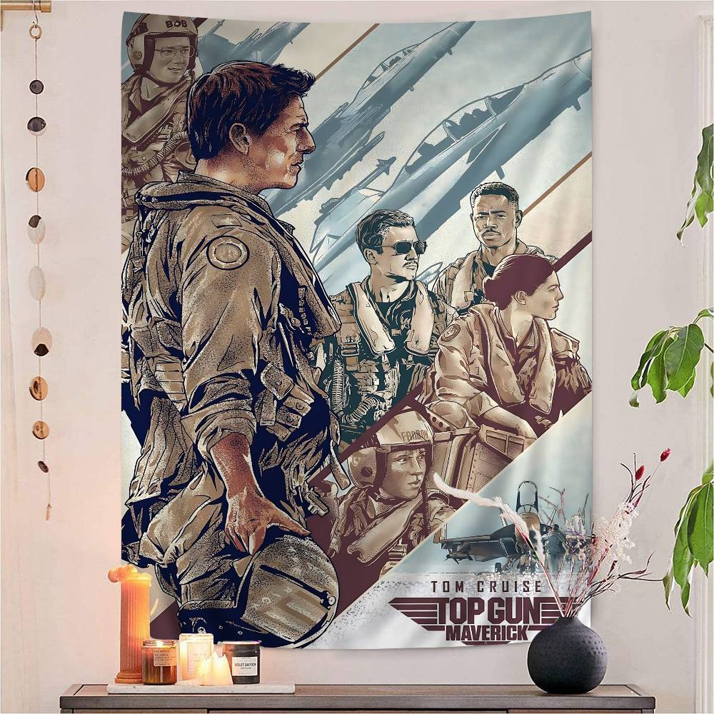 Movie Top Gun Maverick Cartoon Tapestry Art Science Fiction Room Home Decor Art Home Decor