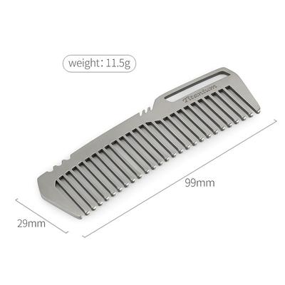 1/2 Stück Mini Tragbarer Titanlegierung Haar Kamm EDC Super Leichter Titan Kamm für Outdoor Kleines Zubehör Friseur Zubehör