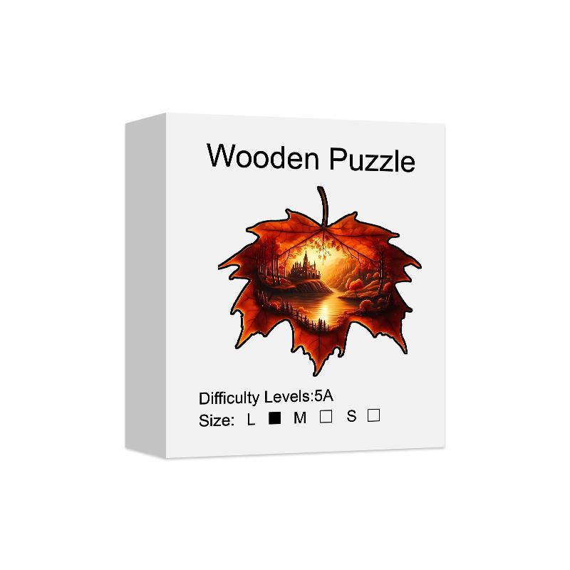 The world in the maple leaf  Wooden Puzzle, High Difficulty Toys Puzzle, Birthday Holiday Gifts, Home Decor