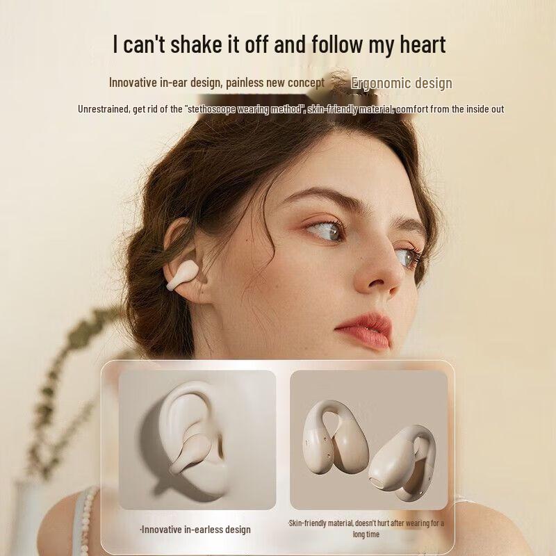 High-End X22 Bluetooth Bone Conduction Earphones - Wireless, Comfortable Ear Clip Design for Long Wear, Unisex
