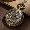 Vintage Roman Numeral Hollow Pocket Watch, Large Size Time Gear Watch, Classic Creative Retro Gear Pocket Watch for Daily and Memorial Use