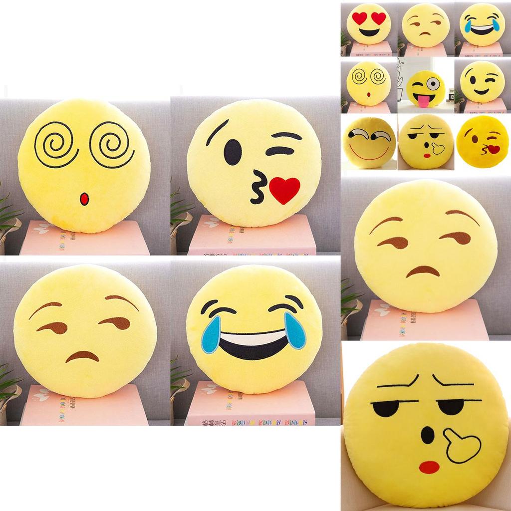 Adorable Yellow Emoticon Cushion Perfect For Home Decor And Cozy Bedrooms