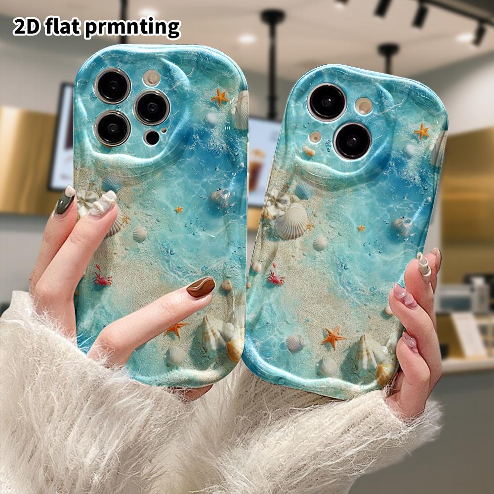 Phone Case: 2D Flat, Compatible with iPhone 12Pro, 13, 14, 15, 16, 17, 18 Protective Case, Phone Decoration, Clear Shallow Sea, Perfect Gift for Chris