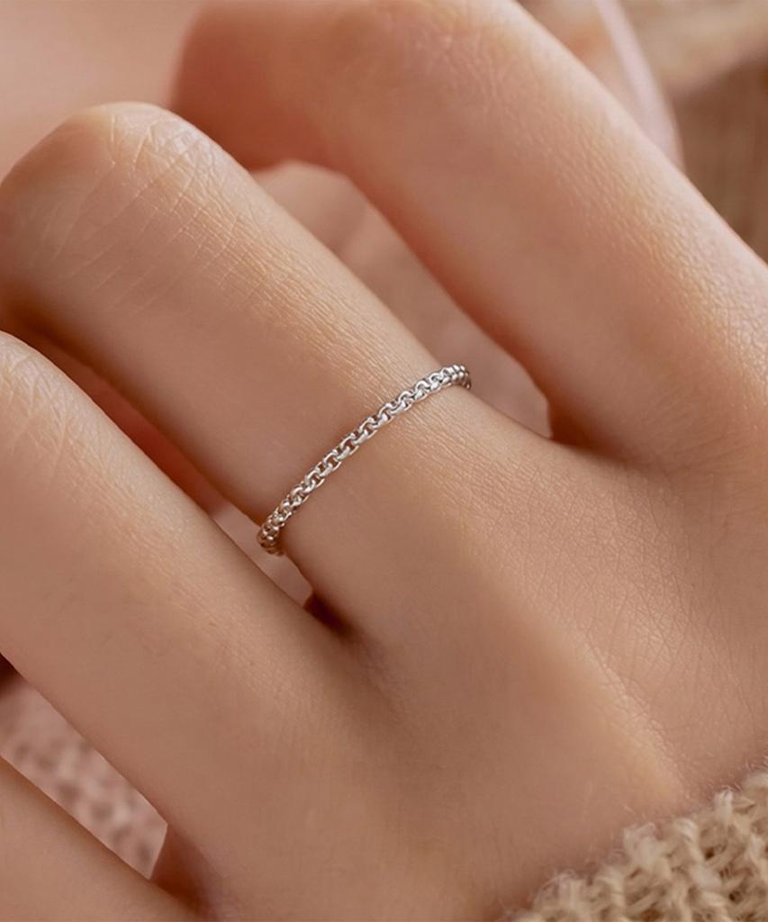 Helene Jewelry Silver 925 Round Chain Ring (D Type)