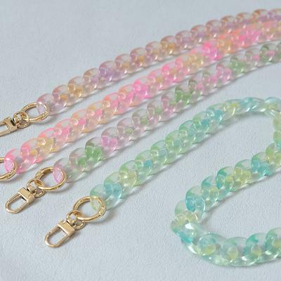 New Woman Bag Accessory Parts Neon Chain Candy Crossbody Resin Luxury Strap Women Hanging Chains Acrylic Shoulder Chain