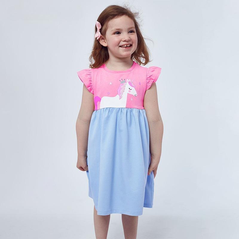 Summer New Arrivals: Girls' Round-Neck Princess Dress with Unicorn Embroidery, Sleeveless Vest Style Children's Dress