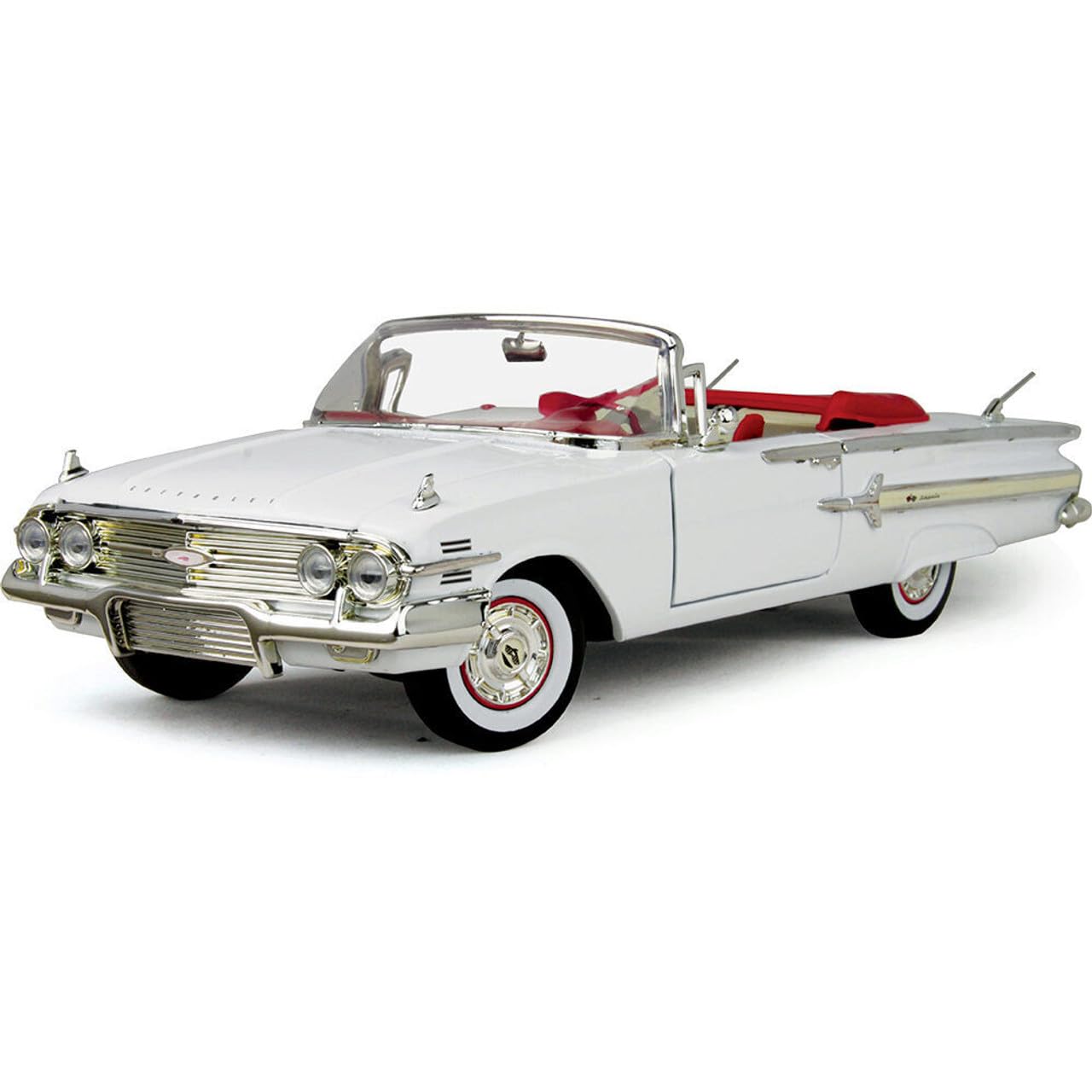 

MOTORMAX 1/18 Scale Impala Cabriolet 1960 (White) American Car Diecast Model Car [Parallel Import]