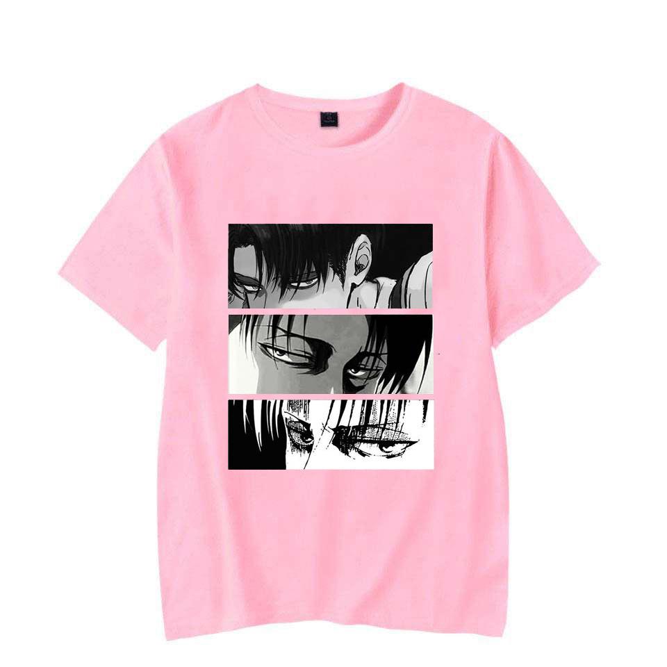 Dámská trička Japonské Anime Attack On Titan Levi Ackerman Eye Punk Tops Letní Harajuku Oversized gotické tričko s krátkým rukávem