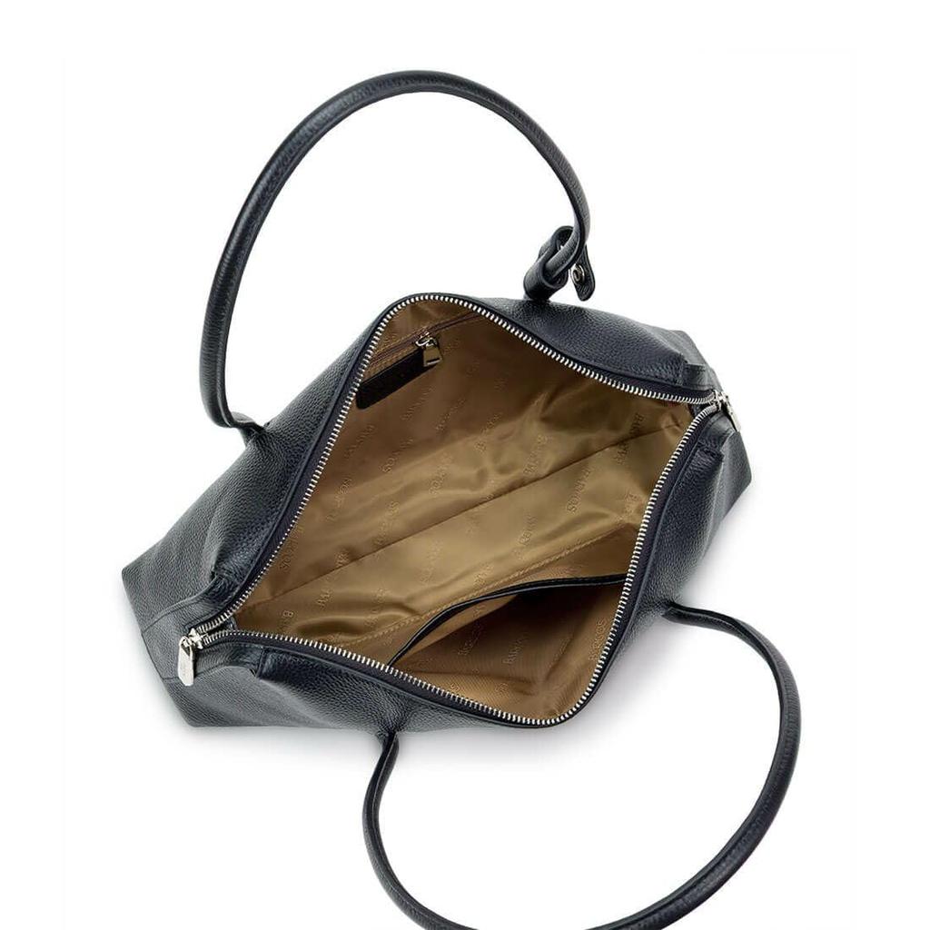 Barcos Leather Shoulder Wide Interior Pocket for Easy Perfect for Black Bag, Handbag, Women's, Zipper, Self-Standing Body, Shape-Retaining, Access,