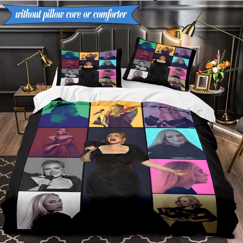A-dele's Pop Music 3pcs K-pop Music Group Bedding set,Ideal for Bedroom, Dormitory,Including Duvet Cover And 2pcs Pillowcases,Fan Gifts