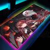 Cute Girl Genshin Impact RGB Mouse Pad Hu Tao Mousepad Kawaii Table Large Size Computer Mats Anime Keyboard E-Sports Accessories