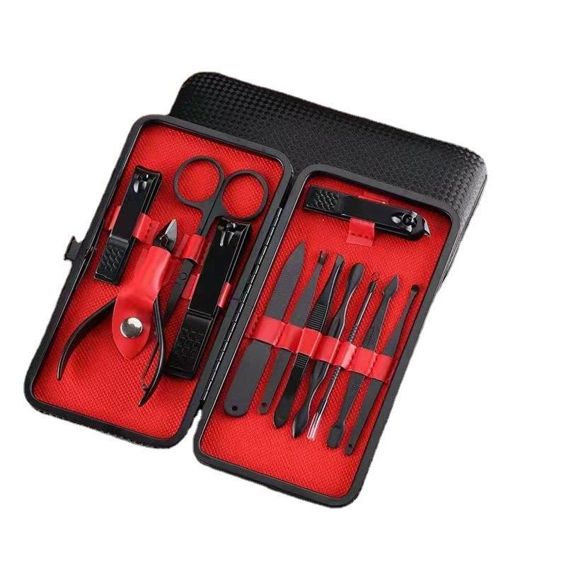 7pcs-24pcs Professional Black Nail Clippers Kit - Ultra Sharp Fingernail and Toenail Cutters for Men and Women - Sturdy Pedicure