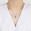Silver Women' Necklace Chain Heart Rose Pendant Gift