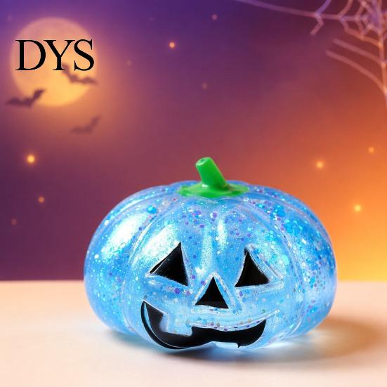 Hand Therapy Toys Halloween Glitter Pumpkin Stress Ball, Head Squeeze Toy for Tension Relieving Relief, Creepy Fidget Party Favors