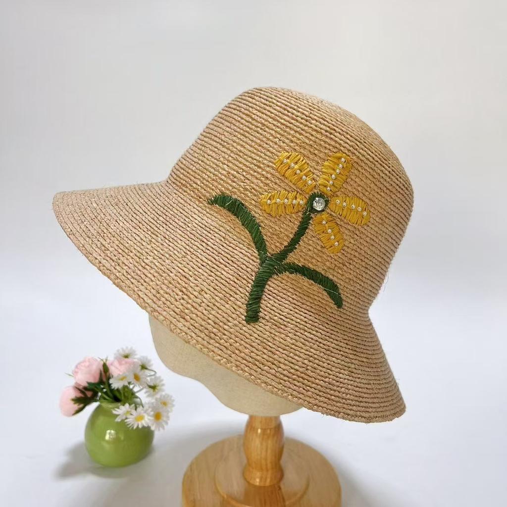 Dell Le Lafite Straw Hat Hand Embroidered High-End Hat Niche Sun Hat Supply
