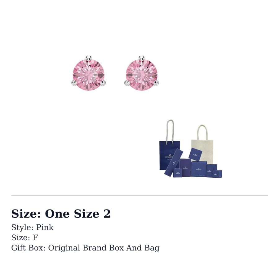 Swarovski Solitaire Stud Earrings Women's Pink 5717577