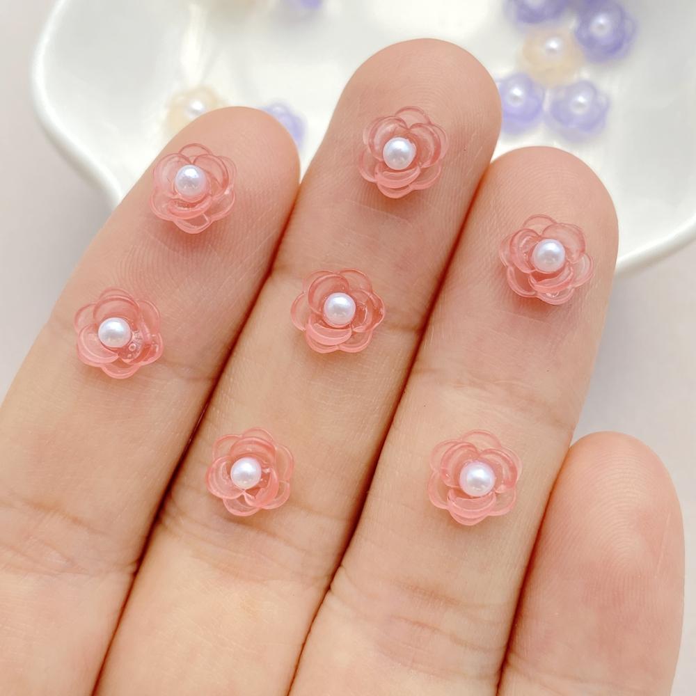 

50Pcs Mixed Nail Art Resin Colorful Bead Flower Series Charms Rhinestones DIY Craft For Nail 3D Decorations Jewelry
