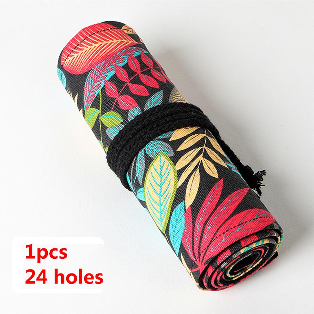 

12/24/36/48/72 отверстия цветной тканевый пенал канцелярские принадлежности косметический мешок для хранения карандашей рулон карандашей школьные принадлежности 24 holes