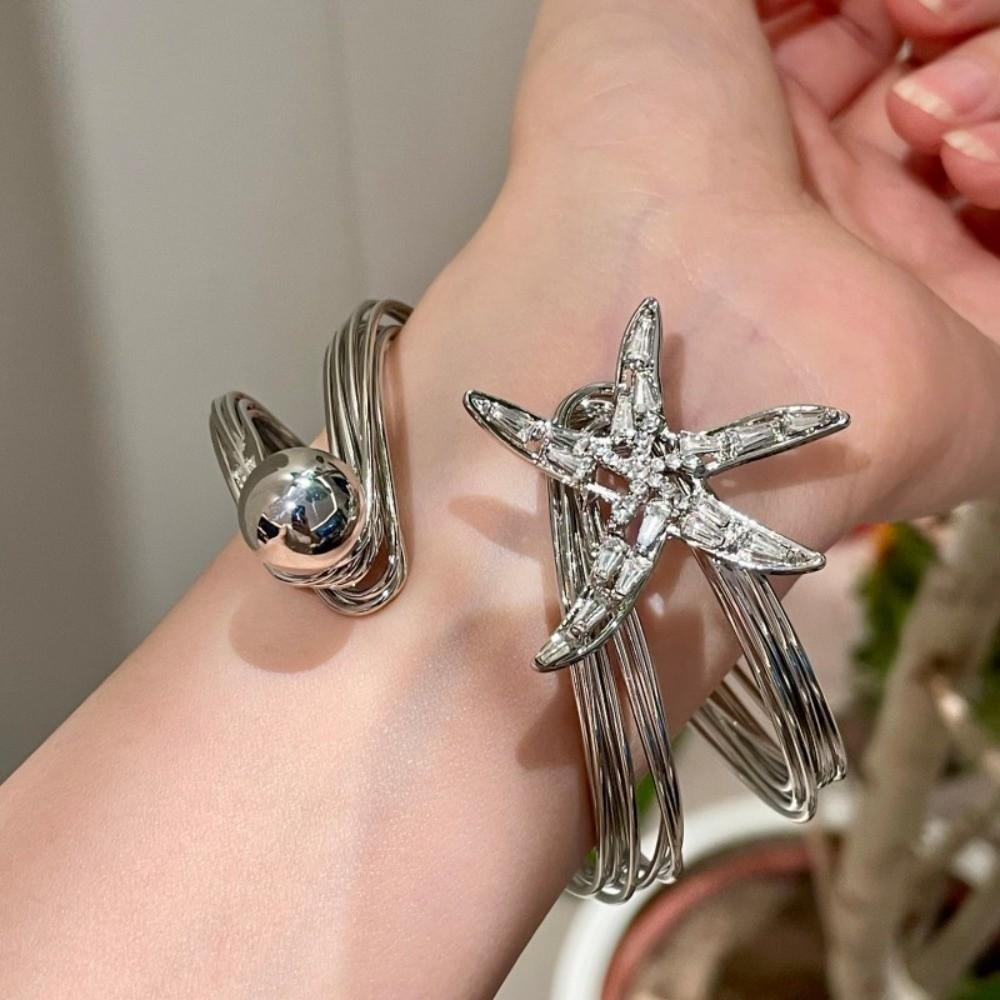 Irregular Star Armband Arm Chain Jewelry Crystal Starfish Bangles Starfish Cuff Bracelets  Girls