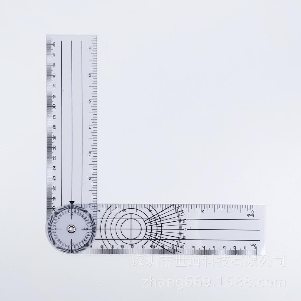 Transparent PVC Goniometer 6812: Orthopedic Protractor & Joint Measuring Ruler