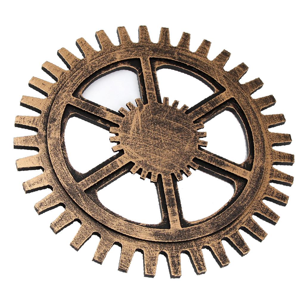 Buy Wooden Gear Wall Art Industrial Style Vintage Chic Decor 24cm at affordable prices — free
