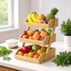 Bambus-Holz mehrstöckiges Obst- und Gemüse-Abtropf- und Lagerregal