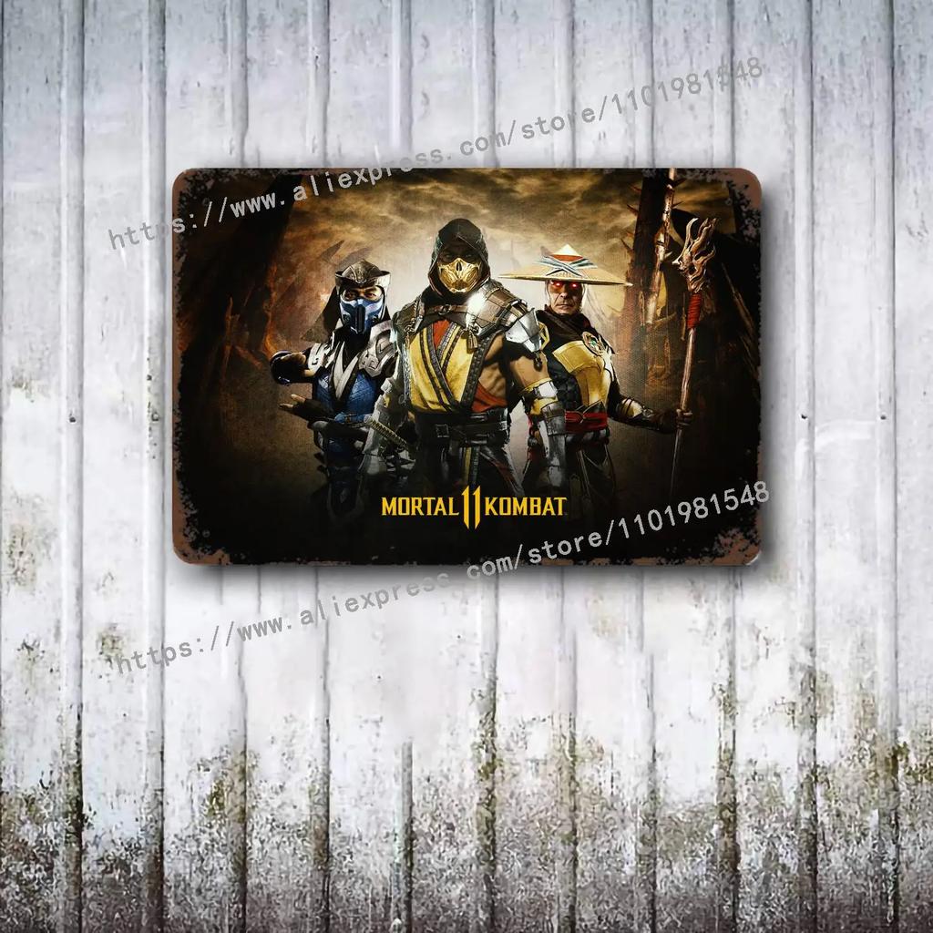 Mortal Kombat Iconic HD Plakat Plakat Vintage Tin Sign Metal Sign Dekoracyjna tabliczka do Pub Bar Man Cave Club Dekoracja ścienna