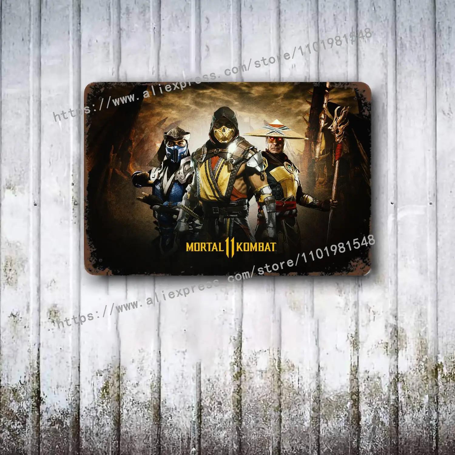 

Mortal Kombat Iconic HD Poster Poster Vintage Tin Sign Metal Sign Decorative Plaque for Pub Bar Man Cave Club Wall Decoration 20X30CM