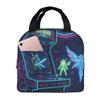 Fluorescent Neon Games Console Insulated Lunch Bag for Women Kids Leakproof Food Boxes Thermal Lunch Box Tote