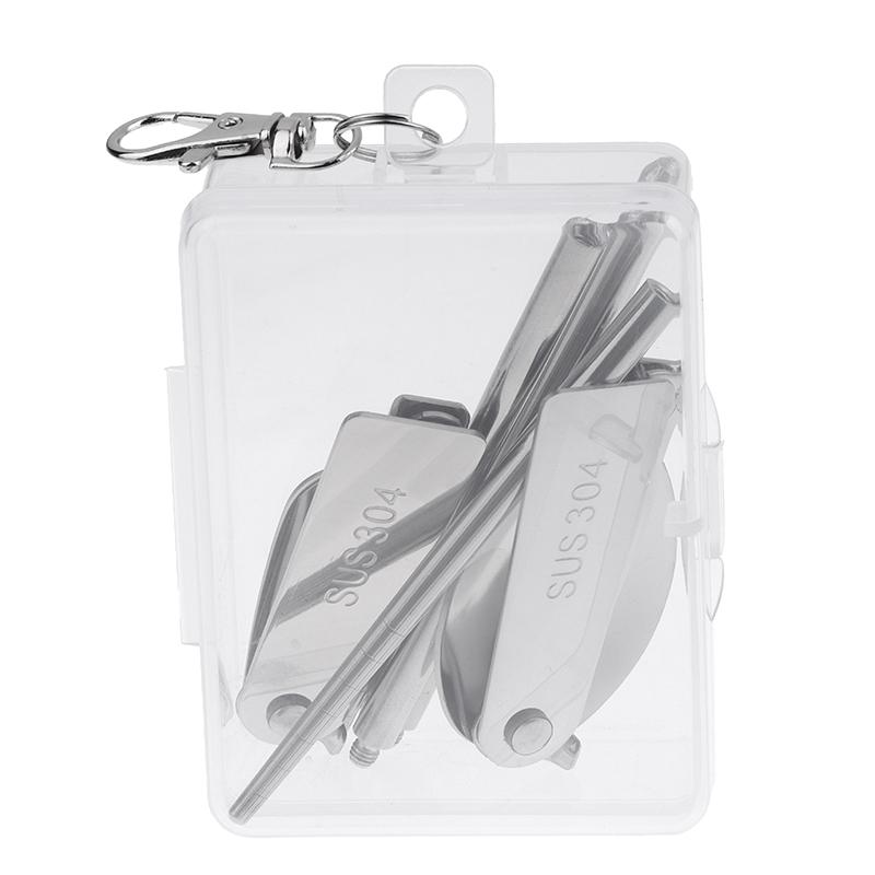 1Pc/3Pcs Portable Outdoor Cutleries Stainless Steel Spoon Fork Chopstick For Camping Travel School Use Folding Tablewares
