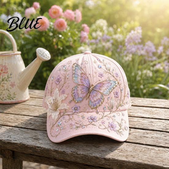 Frühling Sommer Hut Baseballkappe für Damen Stickerei Blumen Vogel Muster Hut Natur inspiriert Lässig Verstellbare Passform Gartenarbeit Sonne Draußen