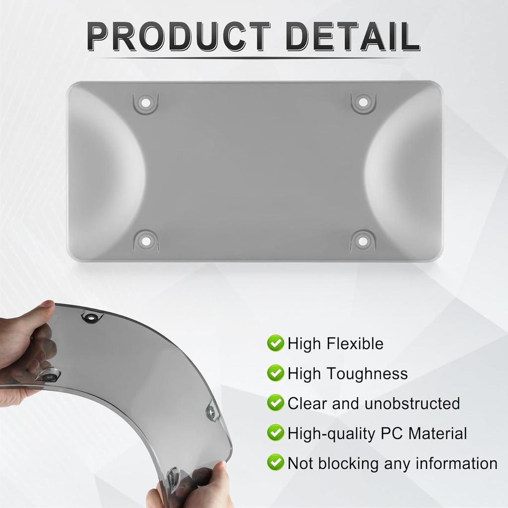 Alpmosn License Plate Frames With Screw Washers And Cap, Car Exterior Accessories Black (2-Pack)